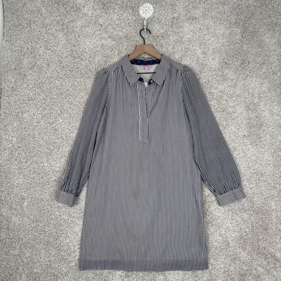 Lilly Pulitzer Dresses & Skirts - Lilly Pulitzer Blue Striped Long Sleeve Shirt Dress Size 6